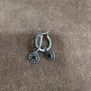 Elegant Silver and Black Dangle Earrings